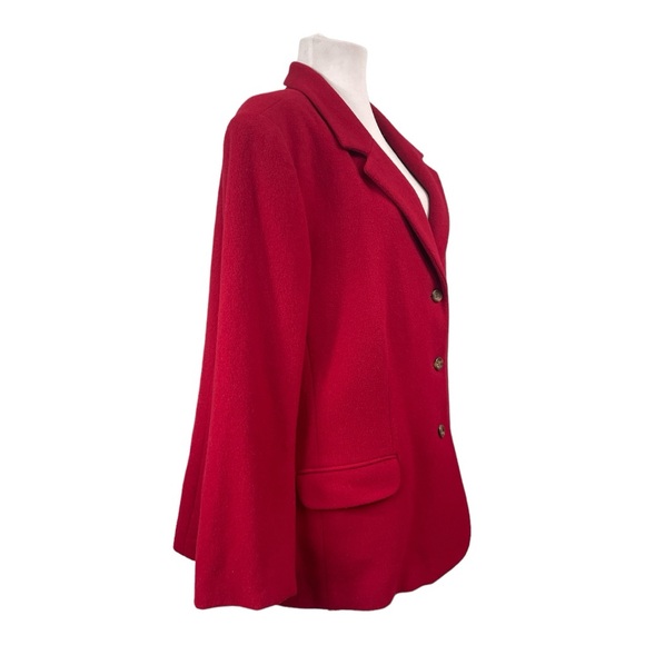 L.L. Bean Women's Plus Size 20W Wool Cashmere Blend Suit Blazer Jacket Red Lined - Picture 2 of 7